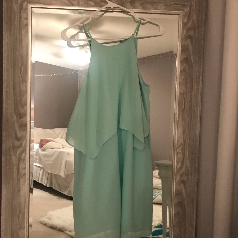Green shift dress